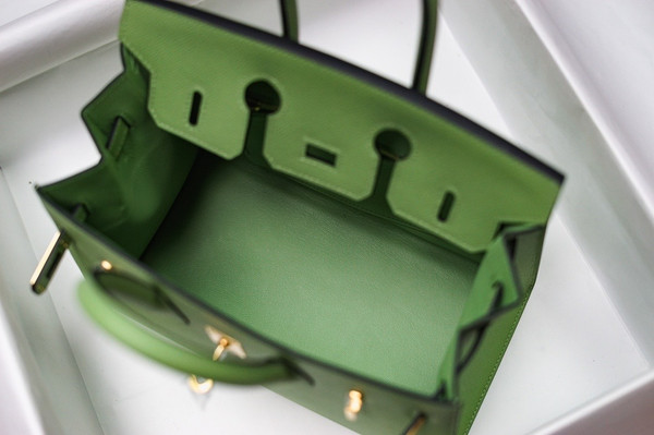 Hermes Birkin 25 Sellier 3I Vert Criquet  Madame Grain Gold Hardware