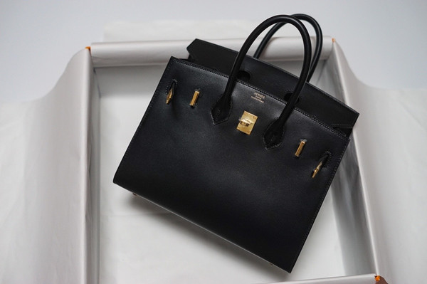 Hermes Birkin 25 Sellier Box Leather Gold Hardware