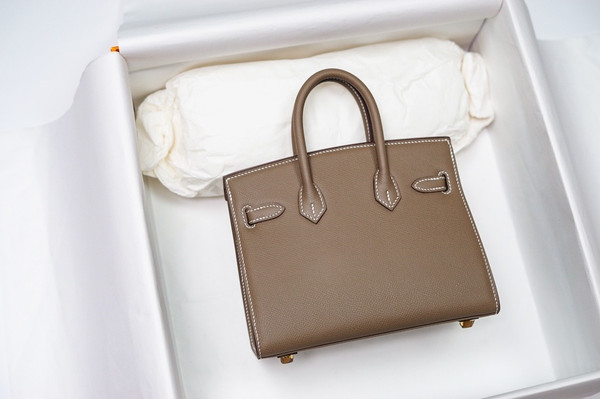 [Exclusive] Hermes Etoupe  Birkin 20cm Epsom Gold Hardware