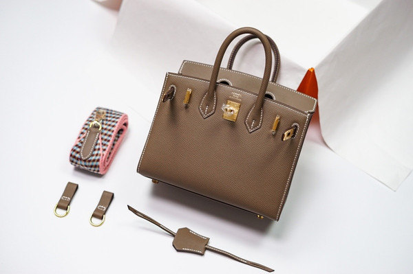 [Exclusive] Hermes Etoupe  Birkin 20cm Epsom Gold Hardware