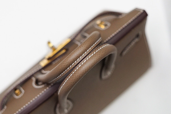 [Exclusive] Hermes Etoupe  Birkin 20cm Epsom Gold Hardware