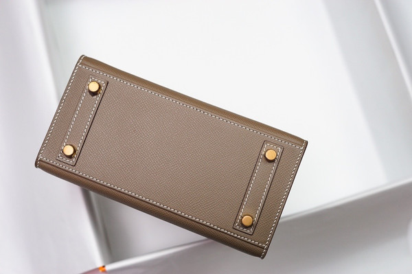 [Exclusive] Hermes Etoupe  Birkin 20cm Epsom Gold Hardware
