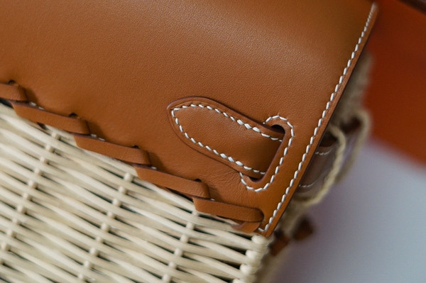 Hermes Limited Edition Gold Picnic Kelly 35 Wicker Palladium Hardware
