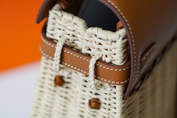 Hermes Limited Edition Gold Picnic Kelly 35 Wicker Palladium Hardware
