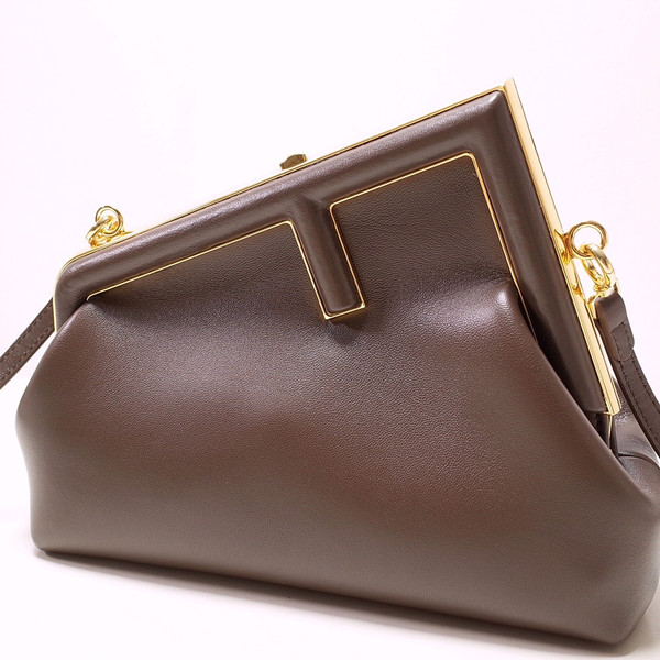 FENDI FIRST MEDIUM Dark Brown leather bag