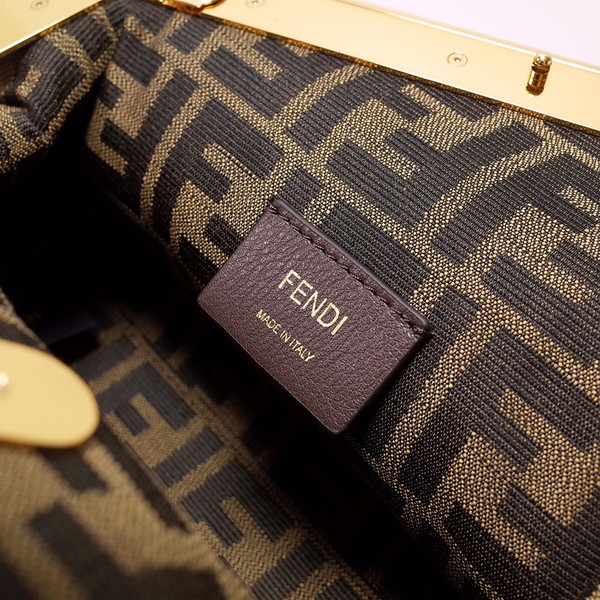 FENDI FIRST MEDIUM Dark Brown leather bag