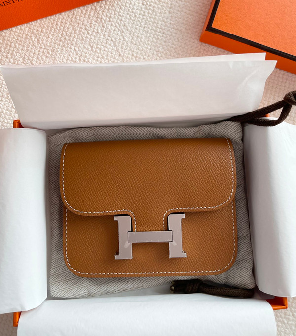 Hermès Constance Slim wallet Gold Epsom leather with palladium hardware