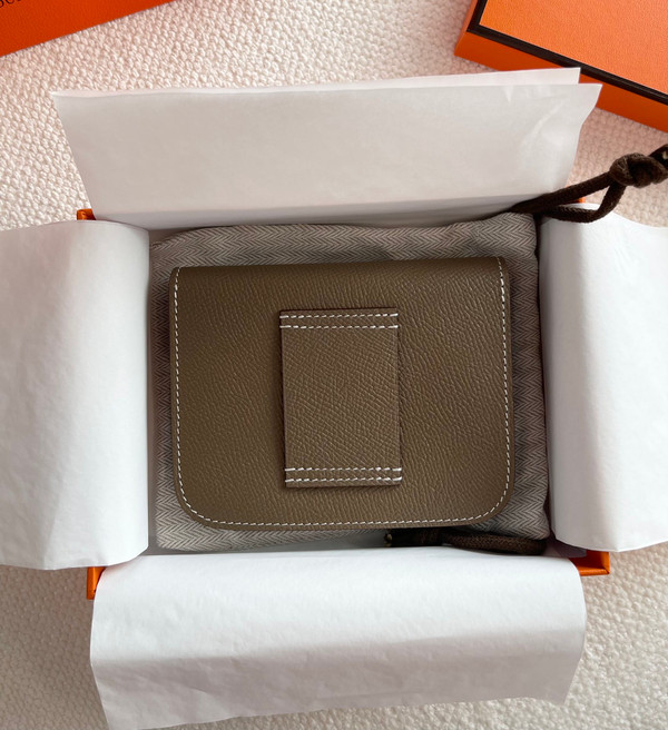 Hermès Constance Slim wallet Etoupe Epsom leather palladium hardware