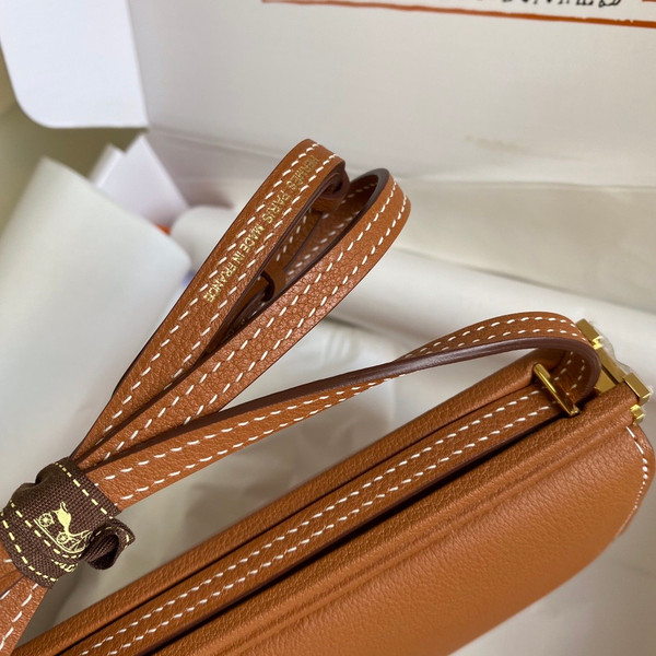 Hermes Clic-H 21 bag Gold Evercolor calfskin  with Gold hardwares