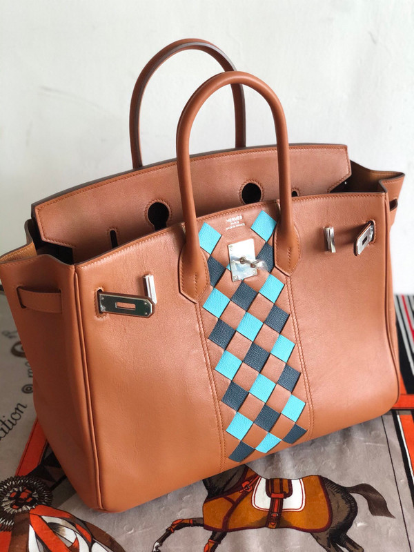 Hermès Birkin Limited Edition Gold 30 Tressage Swift Palladium Hardware PHW