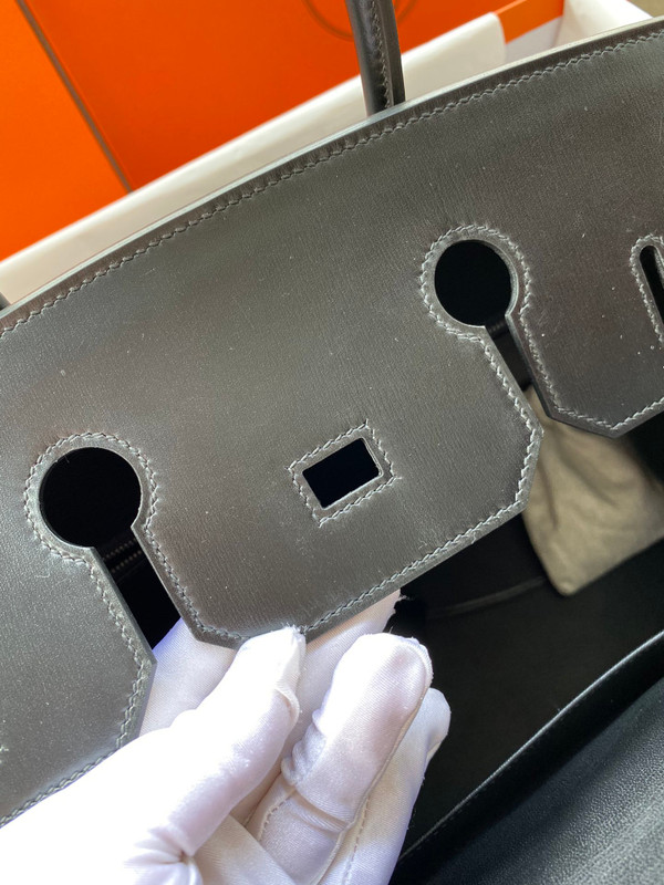Hermes Black Birkin 35 Box Calf Palladium Hardware