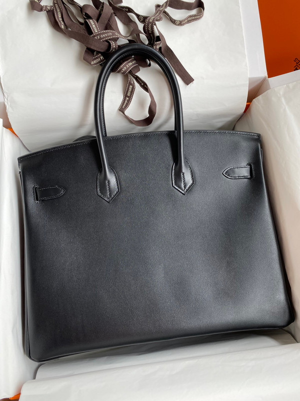 Hermes So Black Birkin 35 Box Calf