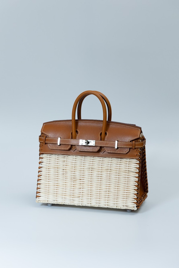 [Exclisuve] Hermes Limited Edition Picnic Birkin 25 Sellier Wicker and Barenia leather  SS 2021