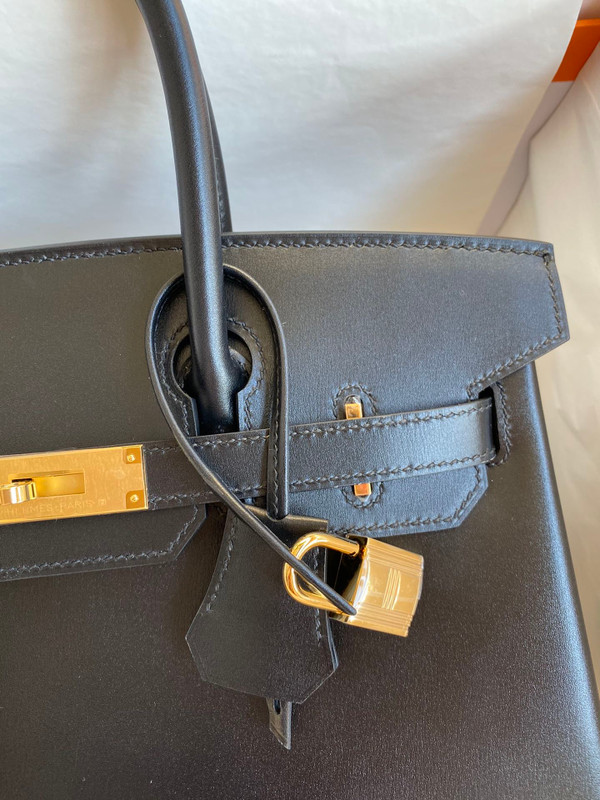 Hermes RETOURNE Birkin bag 30 Black Box calf leather Gold hardware