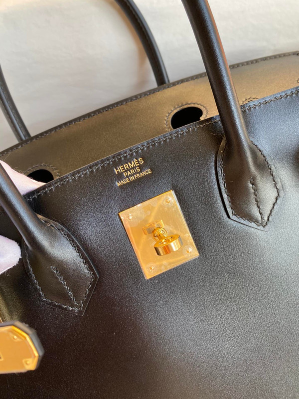 Hermes RETOURNE Birkin bag 30 Black Box calf leather Gold hardware
