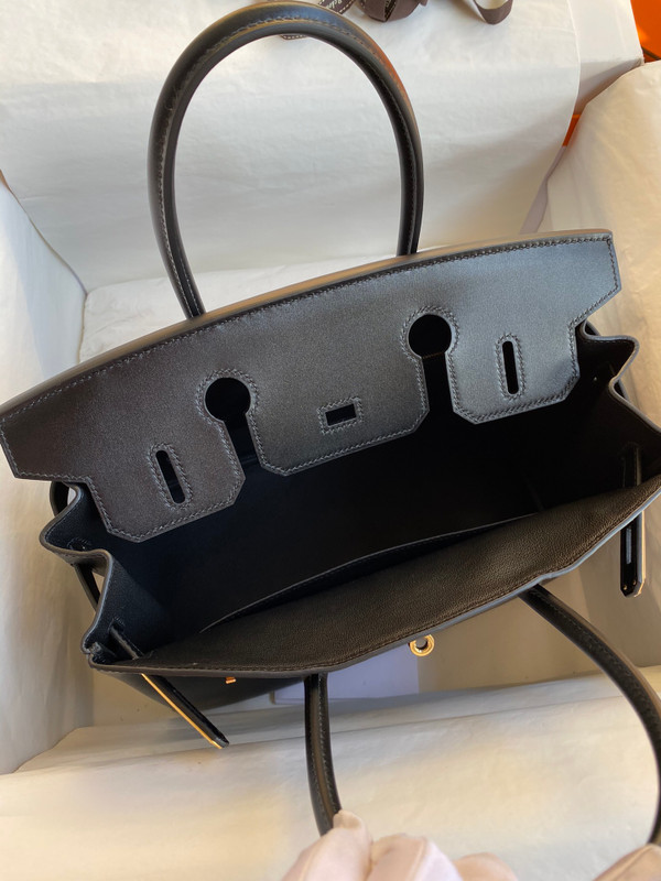 Hermes RETOURNE Birkin bag 30 Black Box calf leather Gold hardware