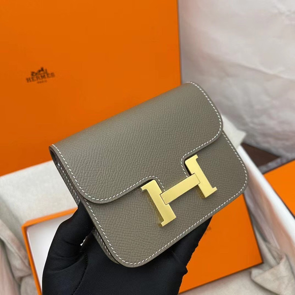 Hermès Constance Slim wallet Etoupe Epsom leather Gold hardware
