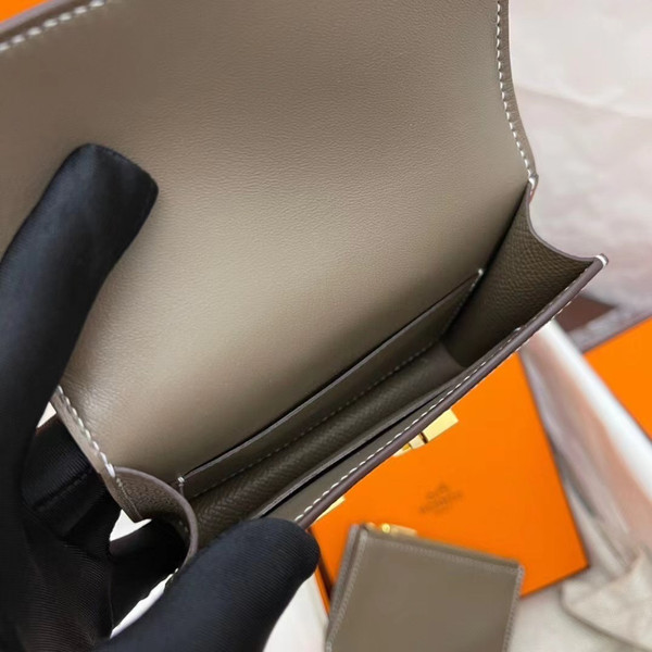 Hermès Constance Slim wallet Etoupe Epsom leather Gold hardware