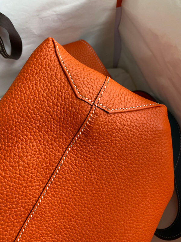 Hermes Double Sens Tote 30 Orange & Blue Jean
