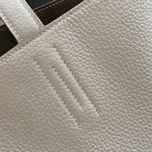 Hermes Double Sens Tote 30 Gris Pearl & Etain