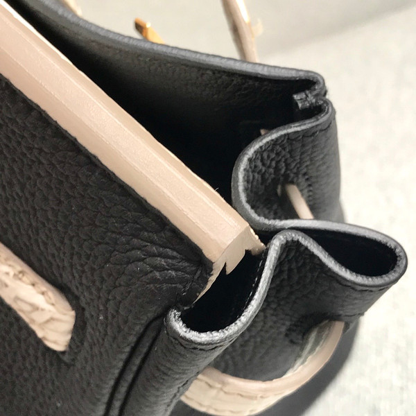 Hermès Special Order Himalaya Crocodile/Togo Birkin Touch 25cm Gold Hardware