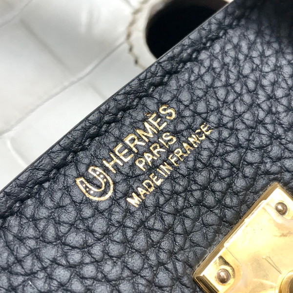 Hermès Special Order Himalaya Crocodile/Togo Birkin Touch 25cm Gold Hardware