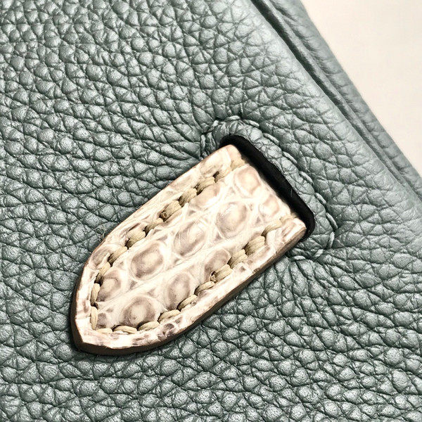 Hermès Himalaya Crocodile/Vert Amande Togo Birkin Touch 25cm Gold Hardware