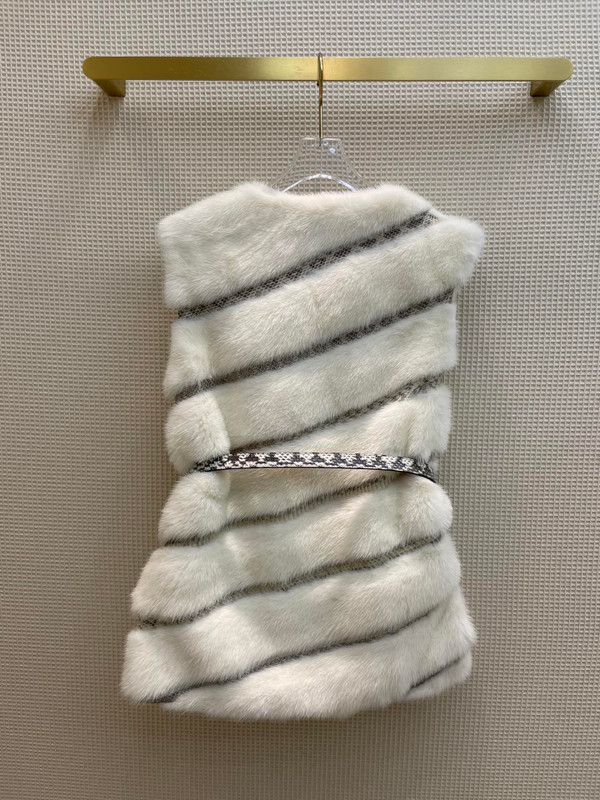 Fendi GILET White mink gilet