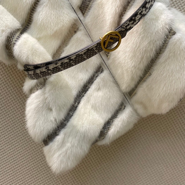 Fendi GILET White mink gilet