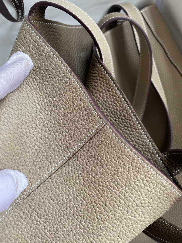 Hermes Double Sens Tote 30 Etoupe & Gris Tourterelle