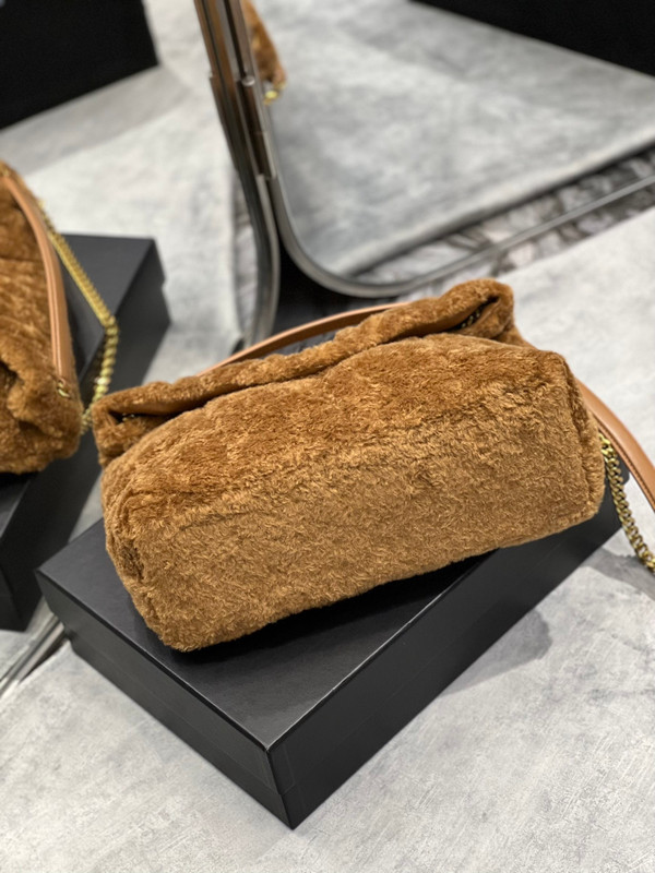Saint Laurent PUFFER MEDIUM BAG IN MERINO SHEARLING AND LAMBSKI