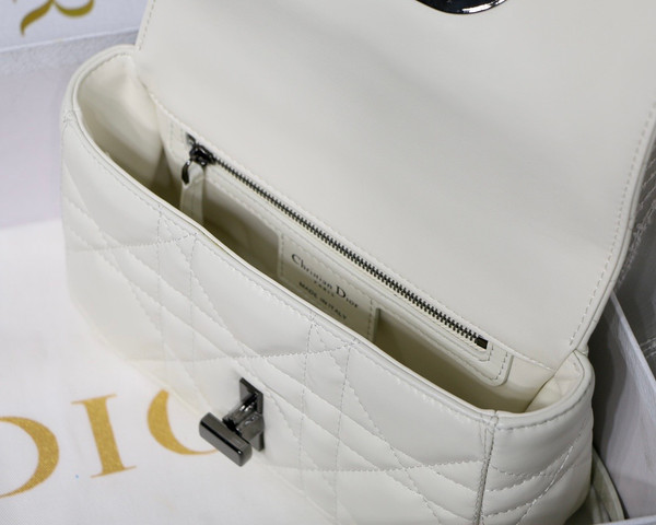 Christian Dior SMALL DIOR CARO BAG Latte Quilted Macrocannage Calfskin