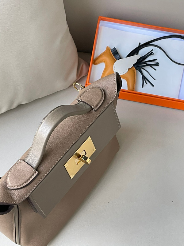 Hermès Mini 24/24 – 21 Bag Etoupe/Beige de Weimer  Evercolor/Swift leather