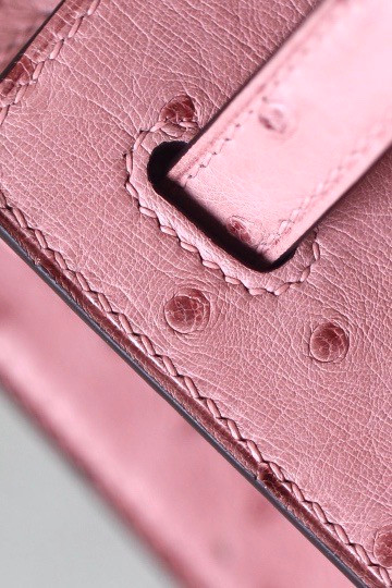 Hermès Kelly 25 Terre Cuite Ostrich With Gold Hardware