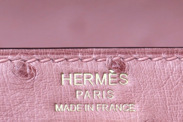 Hermès Kelly 25 Terre Cuite Ostrich With Gold Hardware