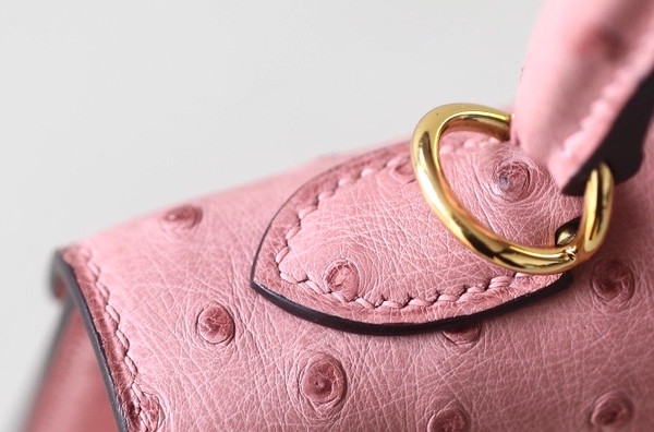 Hermès Kelly 25 Terre Cuite Ostrich With Gold Hardware