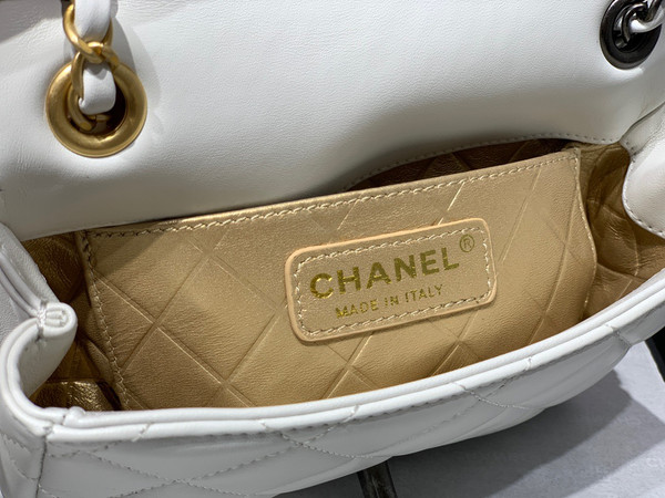 Chanel SMALL FLAP BAG WHITE AS2979 SS2022