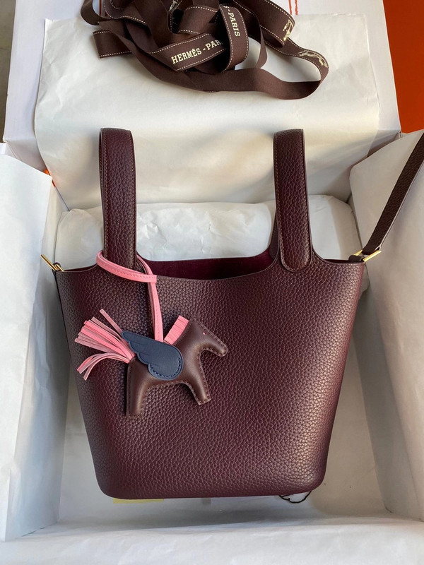 Hermes Rouge Sellier Picotin Lock 18 Togo Leather Bag