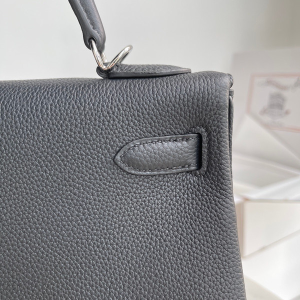 Hermès Black Kelly 32 Togo Palladium Hardware