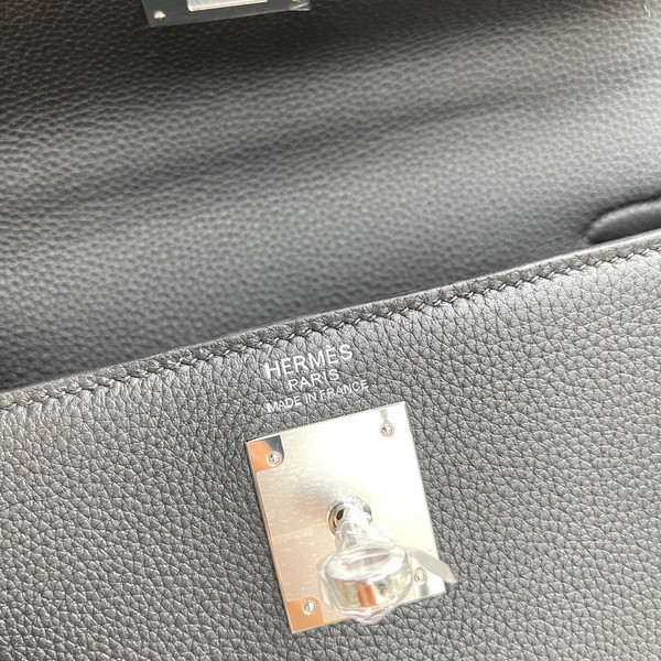 Hermès Black Kelly 32 Togo Palladium Hardware