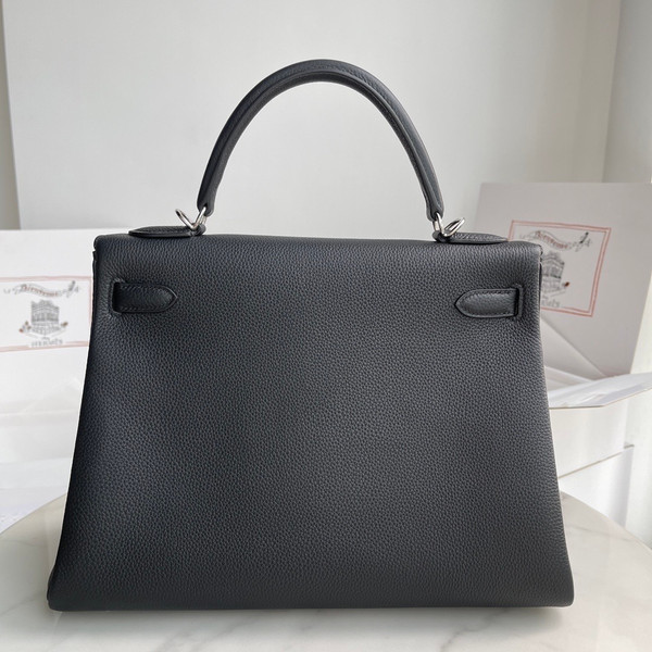 Hermès Black Kelly 32 Togo Palladium Hardware