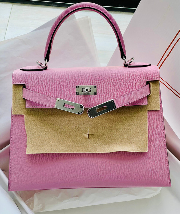 Hermès X9 Mauve Sylvestre Kelly 28  Epsom Palladium Hardware