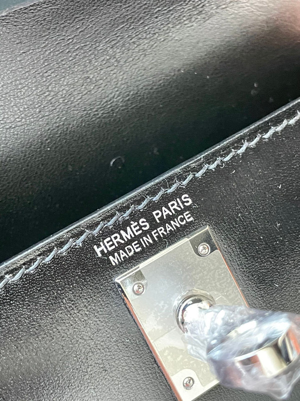 Hermes Black Mini Kelly II Box Leather Palladium  Hardware