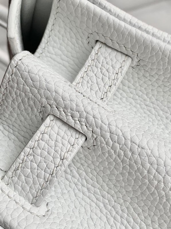 Hermes White Birkin 25 cm Togo Gold Hardware