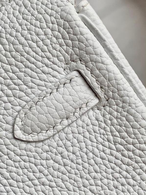 Hermes White Birkin 25 cm Togo Gold Hardware