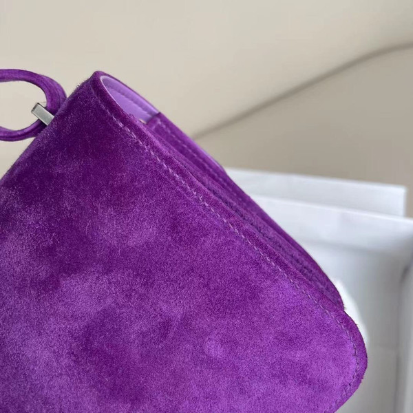 Hermes Constance Veau Doblis Suede Cyclamen 19cm
