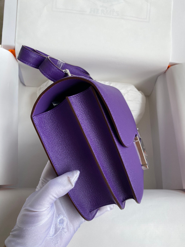 Hermes Iris Constance 19cm Epsom Palladium Hardware