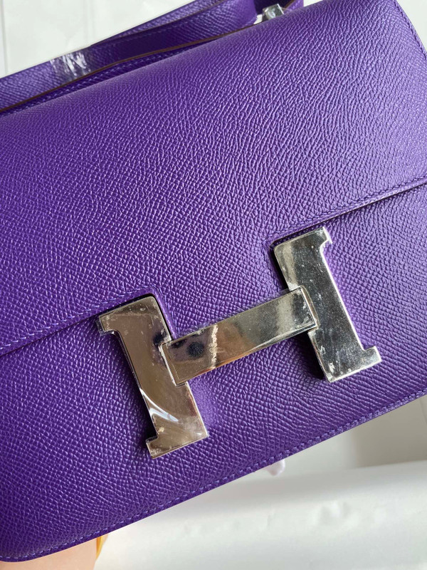 Hermes Iris Constance 19cm Epsom Palladium Hardware