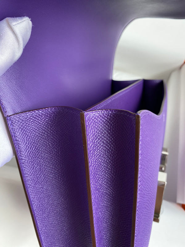 Hermes Iris Constance 19cm Epsom Palladium Hardware