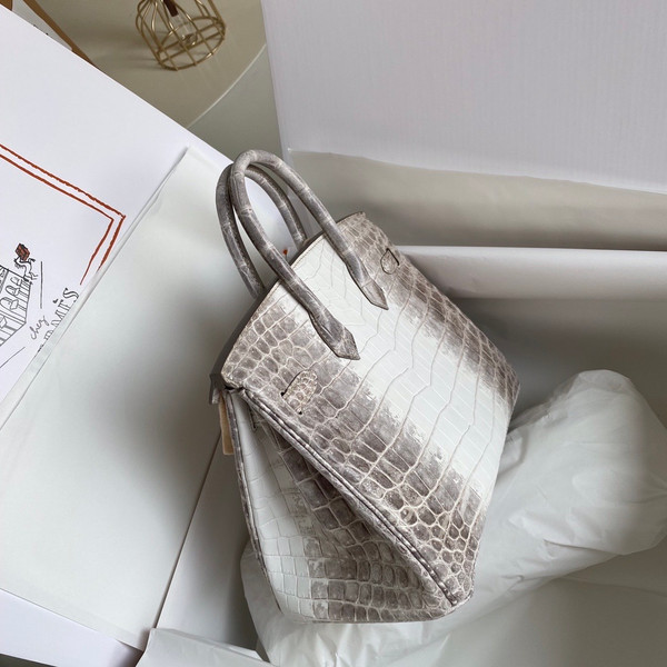 Hermes Matte Himalayan Crocodile Niloticus Birkin bag with 18-karat white gold and diamond